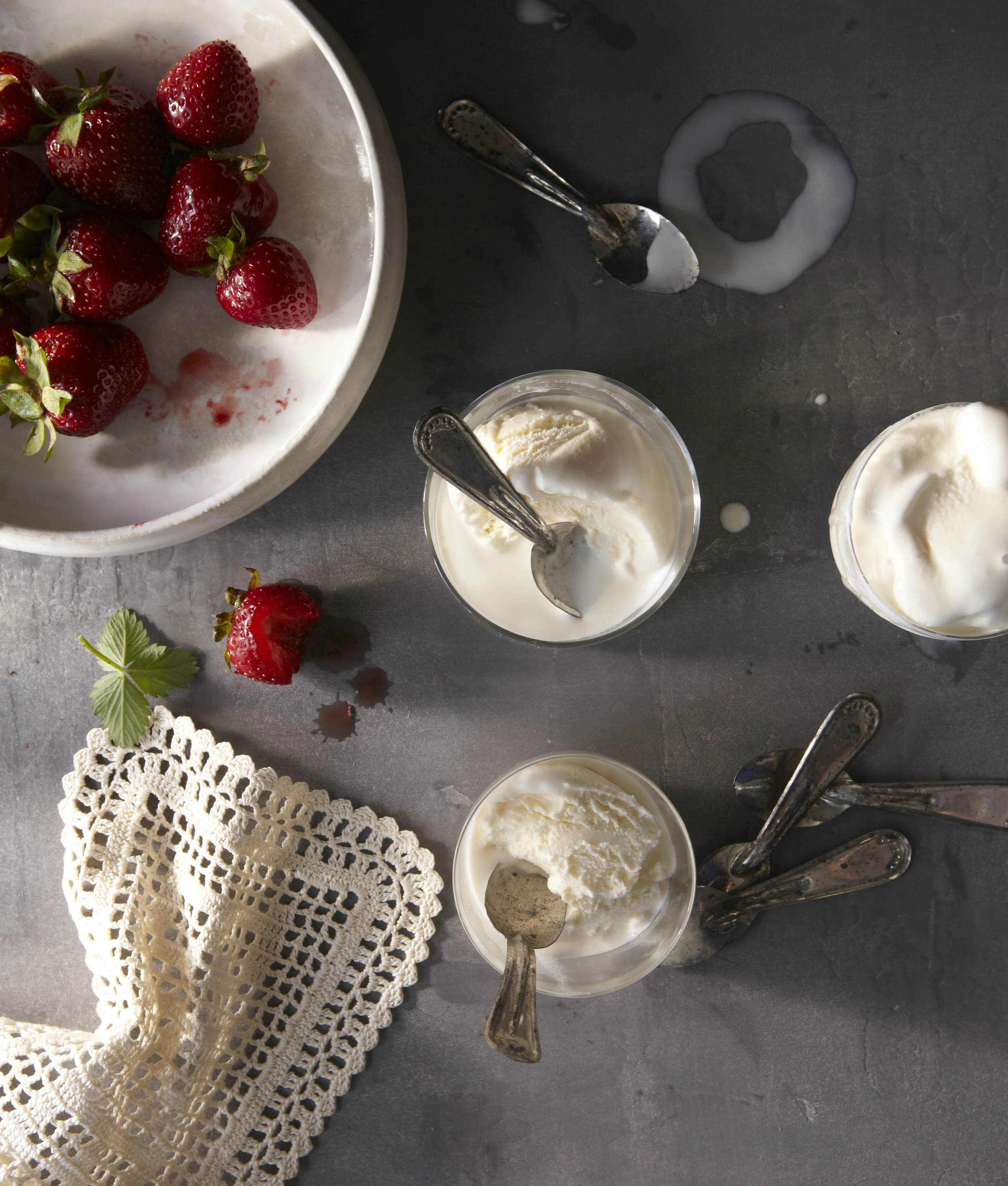 strawberries and ice cream