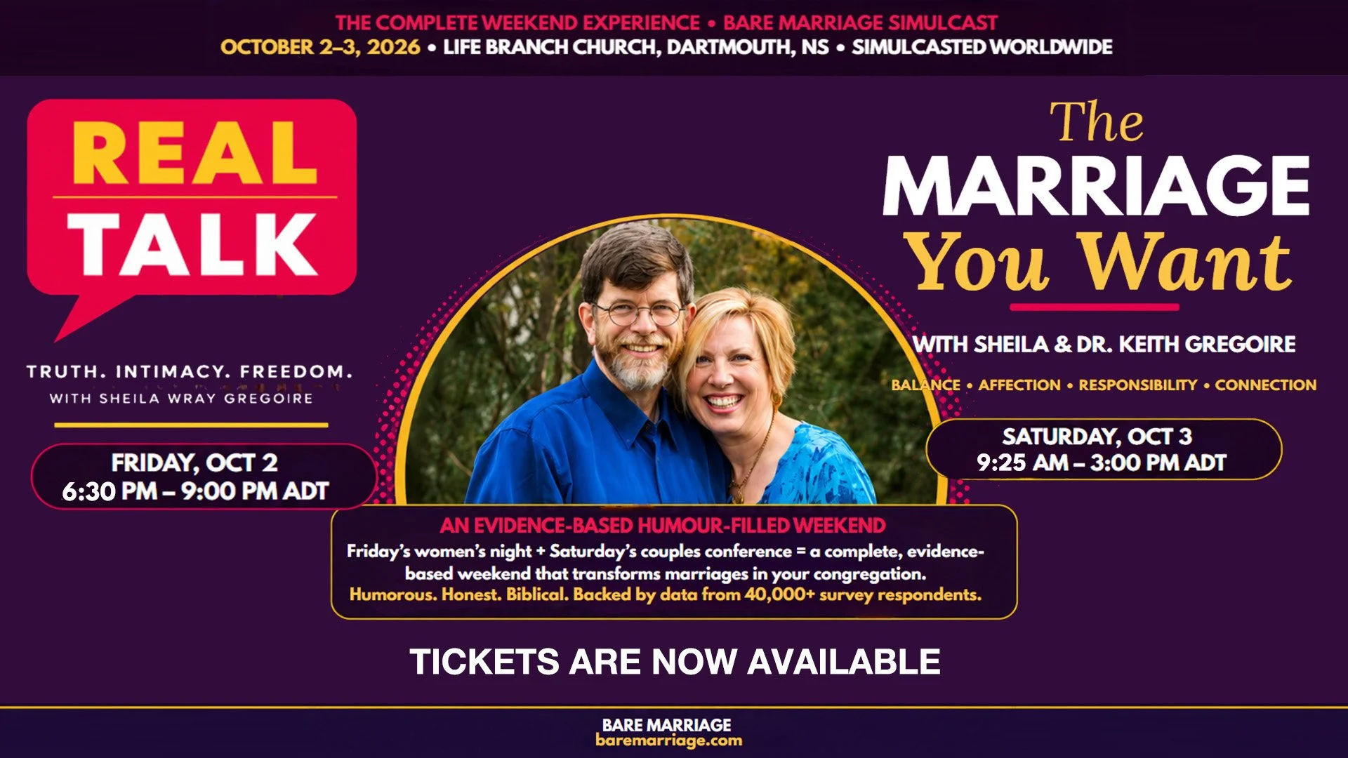 The Marriage You Want weekend, click the image to find tickets