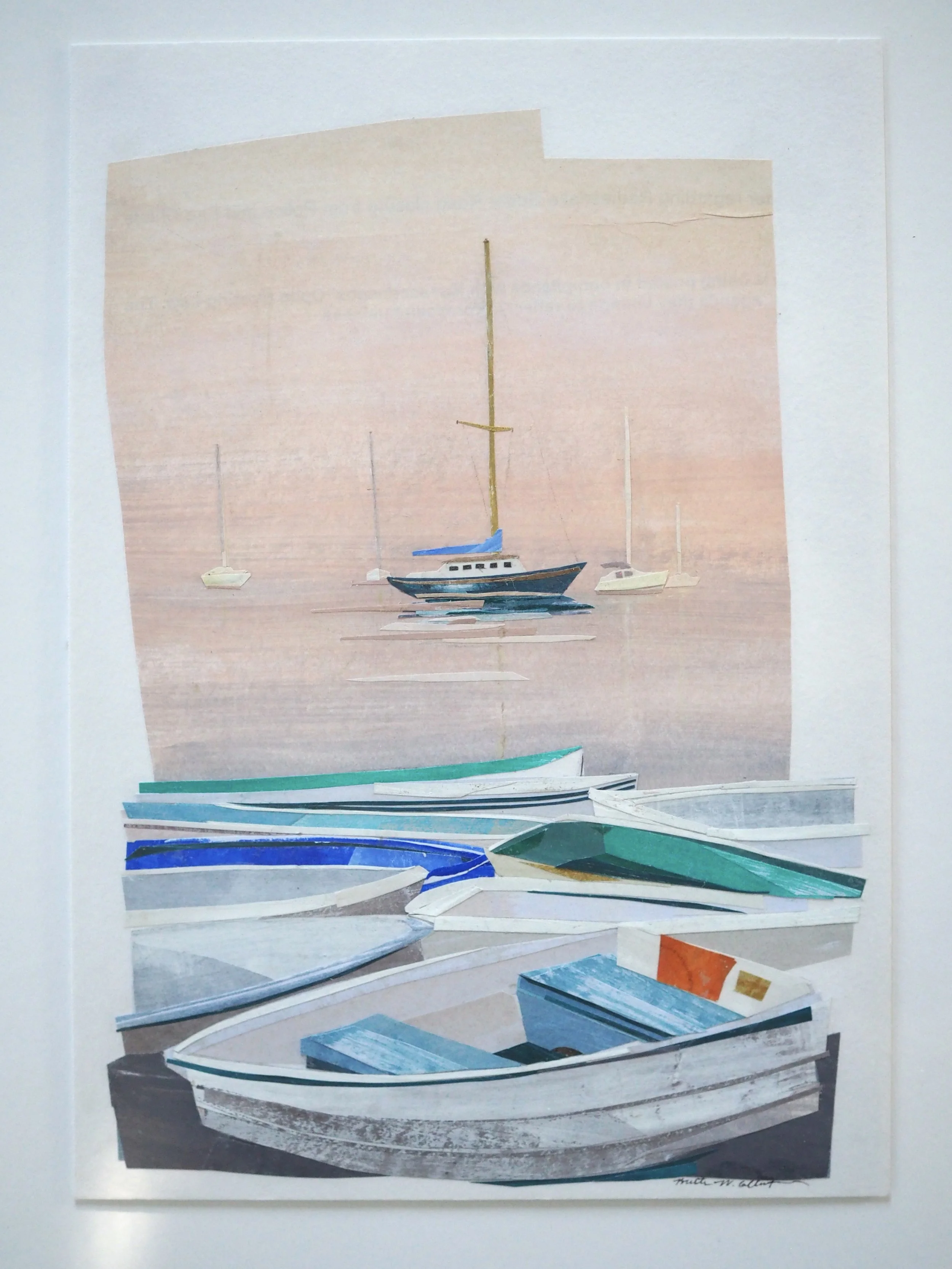 Title: "Waking Harbor"
Artist: Kristi W. Colbert
Medium: Recycled painted paper collage