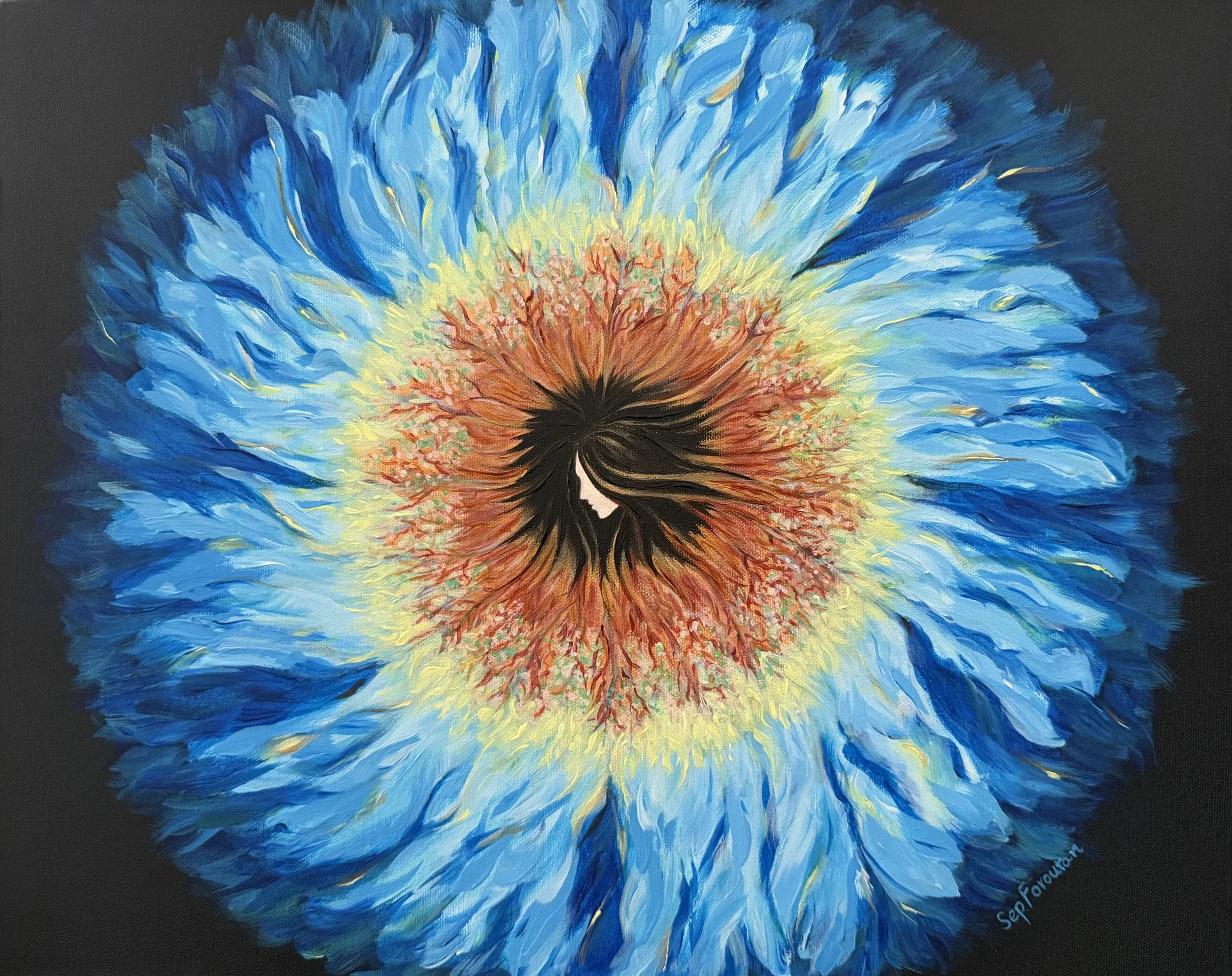 Title: "The Root of Freedom"
Artist: Sepideh Foroutan
Medium: Acrylic on Canvas