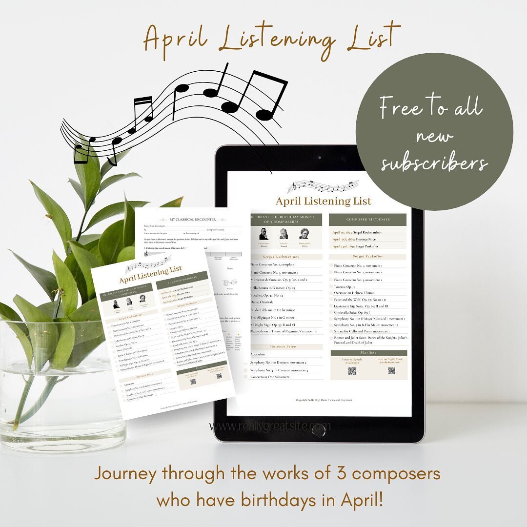 This month my Listening List does a deep dive into 3 master composers: Russian rockstar pianists Rachmaninov &amp; Prokofiev and Arkansas based composer Florence Price. These 3 wrote incredibly exciting works centered around the piano: passionate, th
