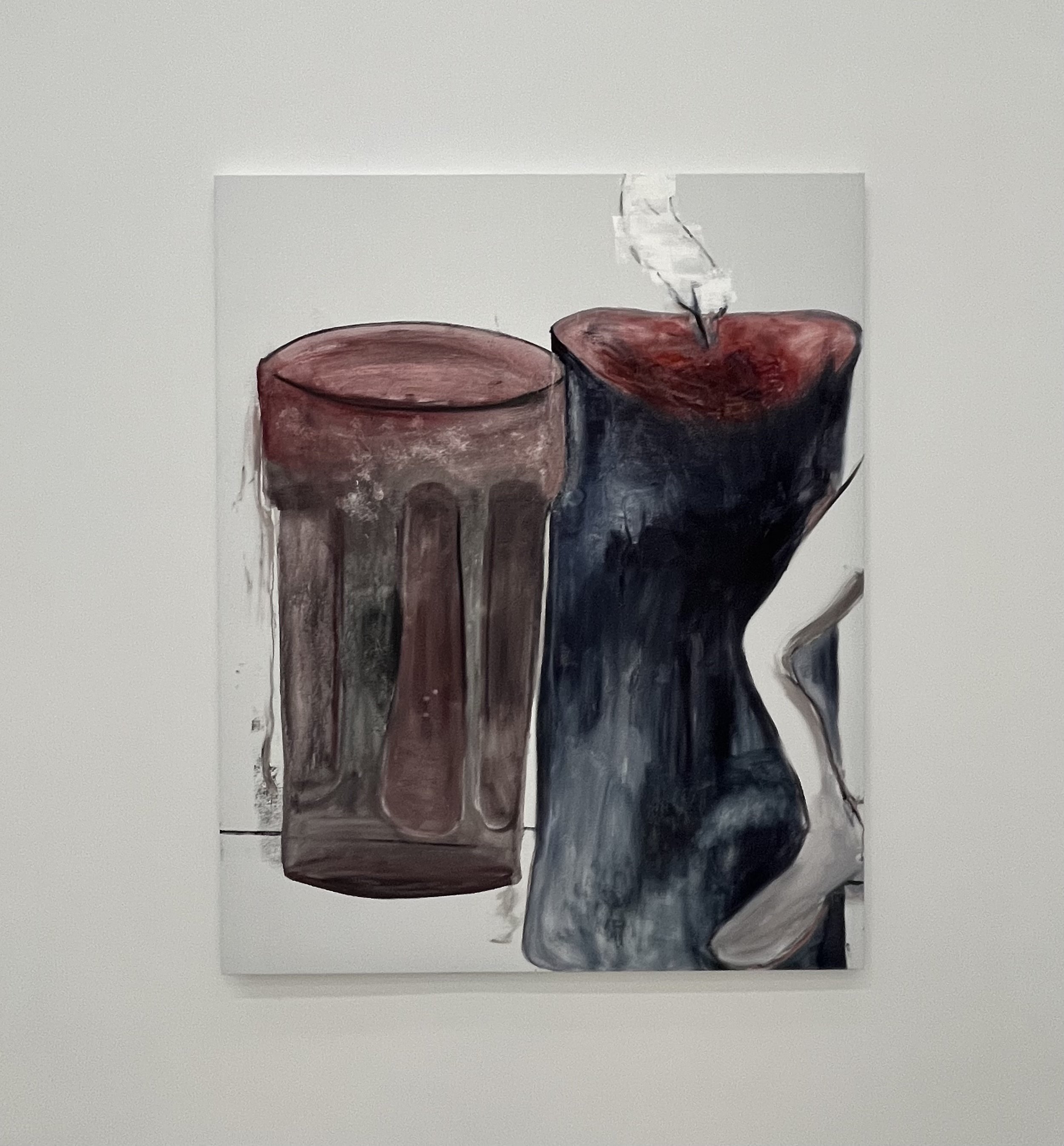 Tobias Pils - Glas, Kerze, Bein - Oil on Canvas -Courtesy: Mumok, Vienna and Galerie Gisela Capitain, Cologne