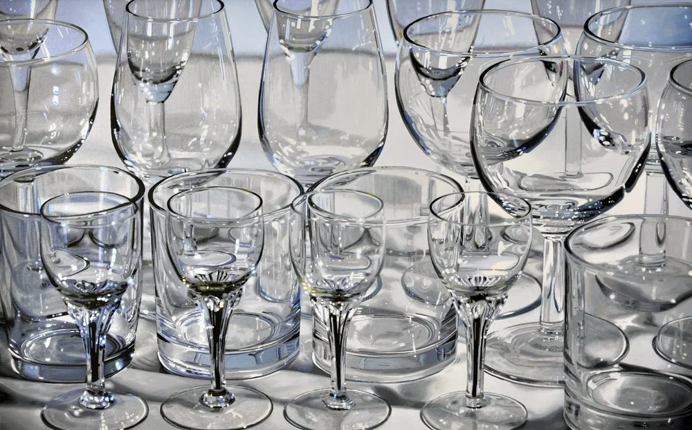 Twenty Glasses - Oil on Canvas - 25 x 40 inches  
