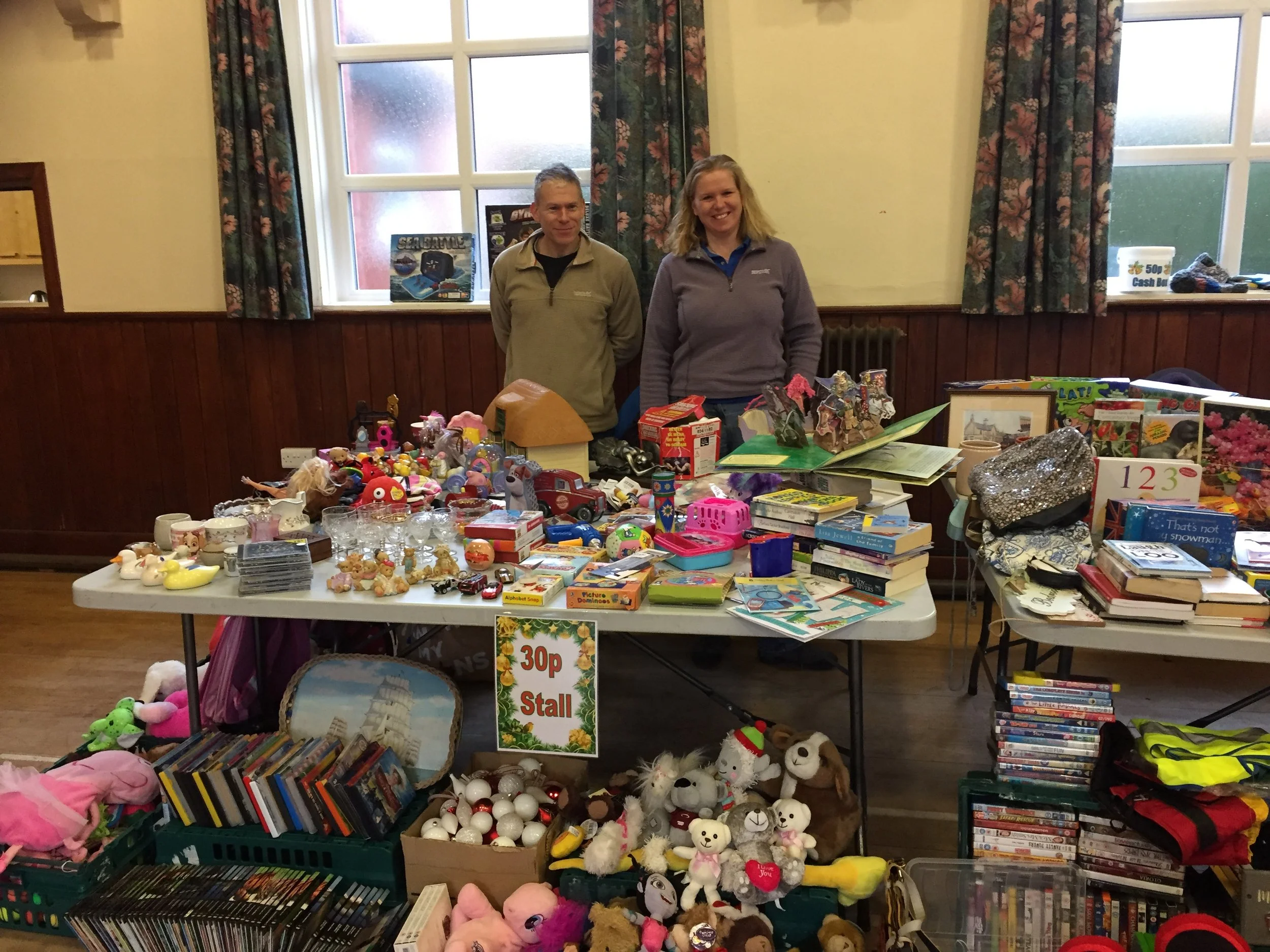 Jon & Fiona on the 30p and 50p Stalls