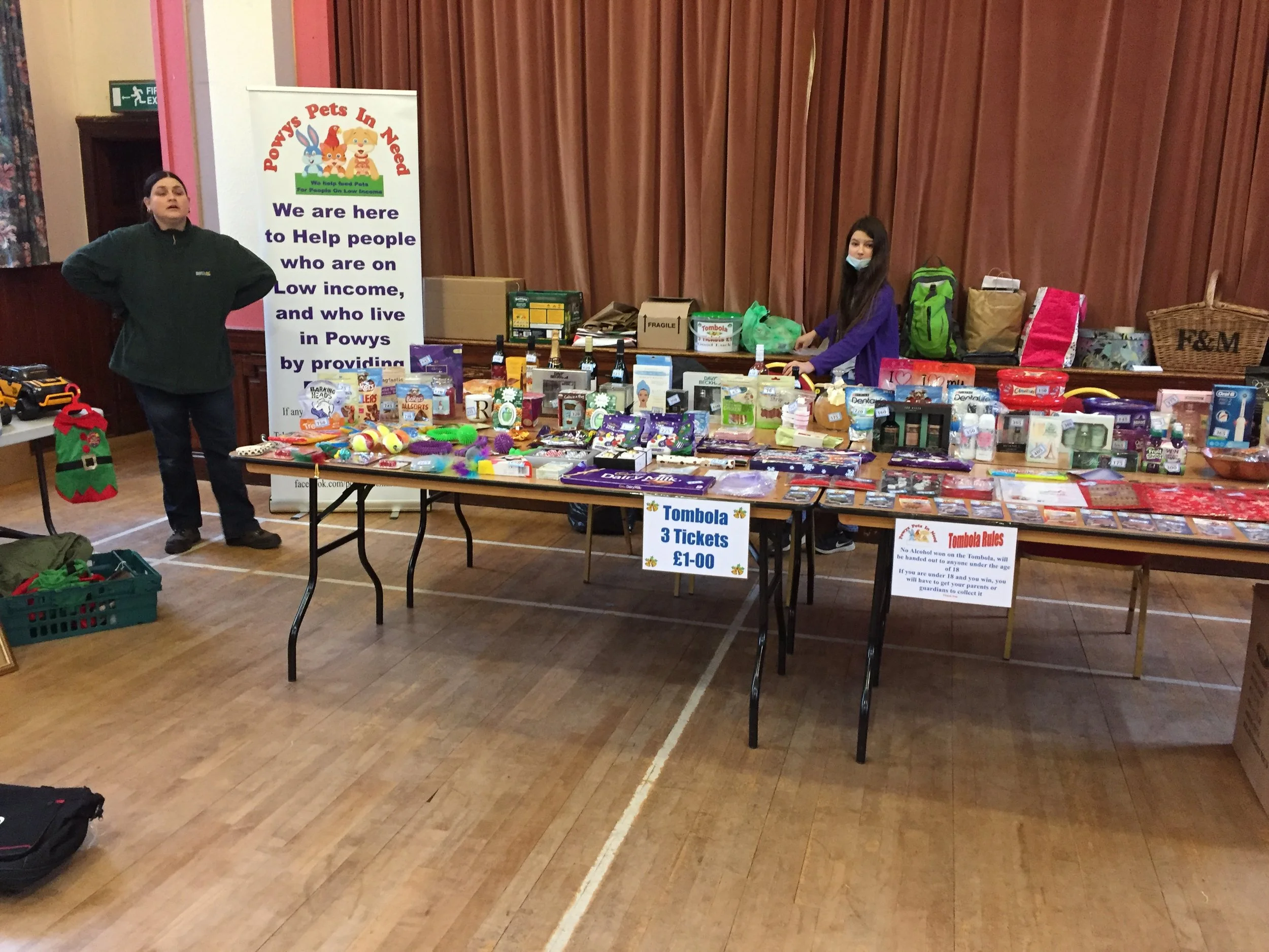 Amy and Rebecca On the Tombola Stall