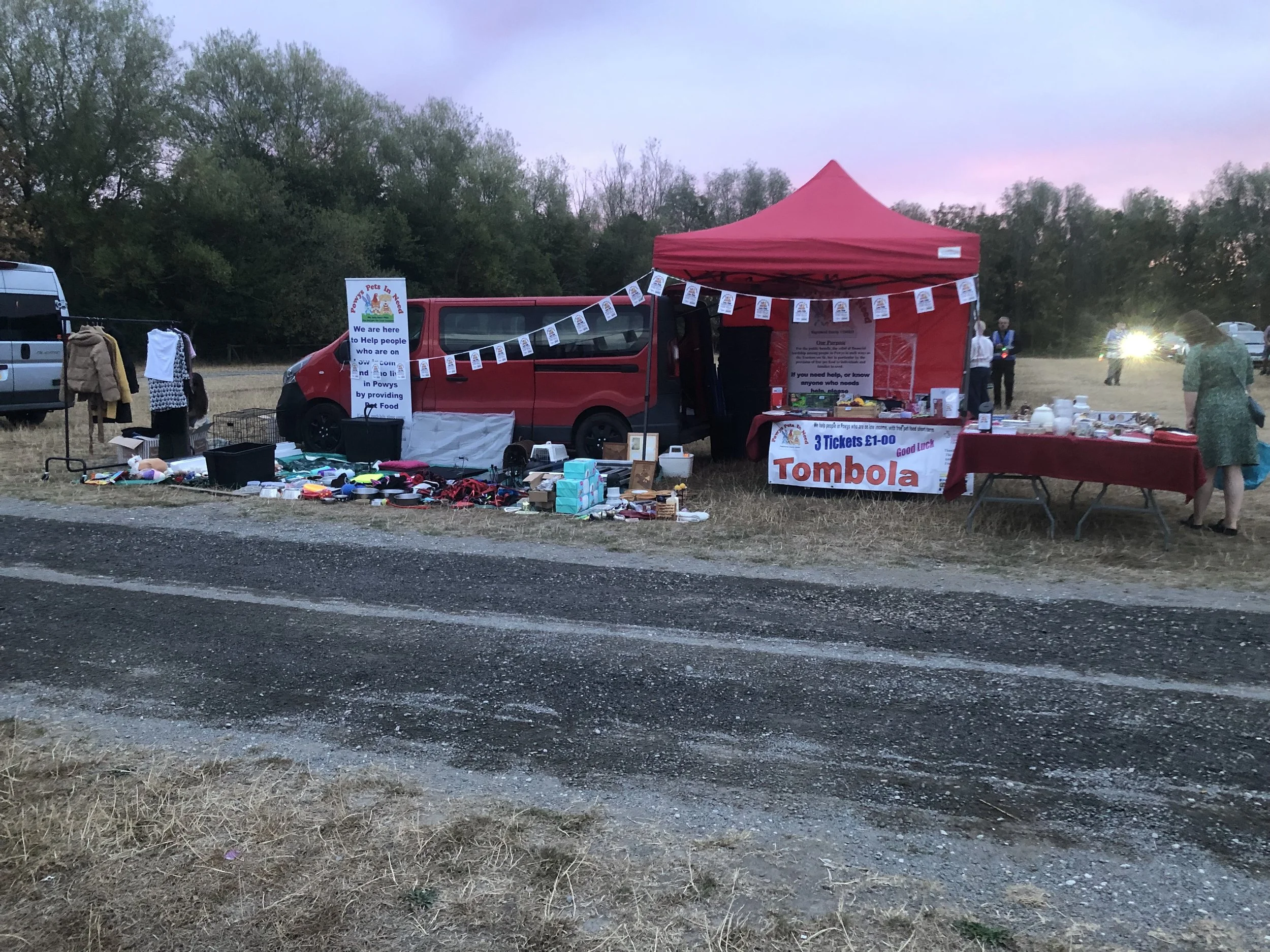 We decided to do a bootsale yesterday, Sunday at Chirk, we arrived at 4:30am, we also held a Tombolla, we raised an amazing £191
We would like to thank everyone who donated items to us and thanks to everyone who came to our Stall.
We would also like 