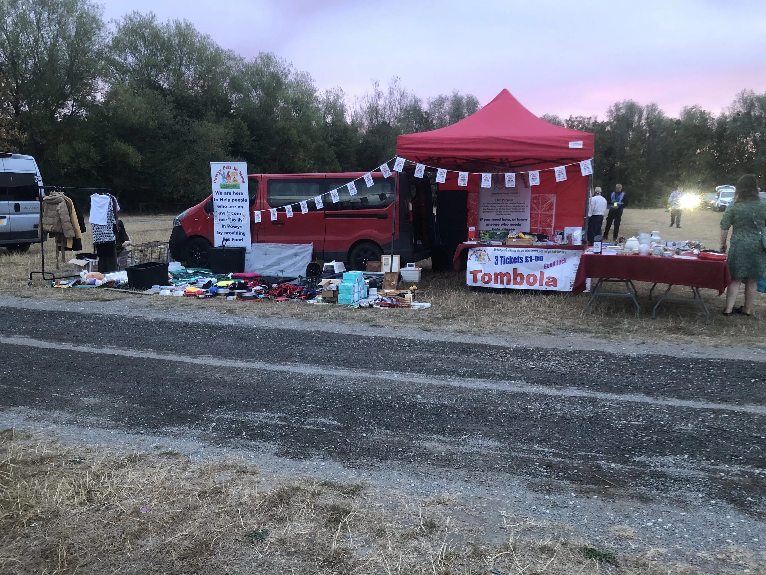 We decided to do a bootsale yesterday, Sunday at Chirk, we arrived at 4:30am, we also held a Tombolla, we raised an amazing £191
We would like to thank everyone who donated items to us and thanks to everyone who came to our Stall.
We would also like 