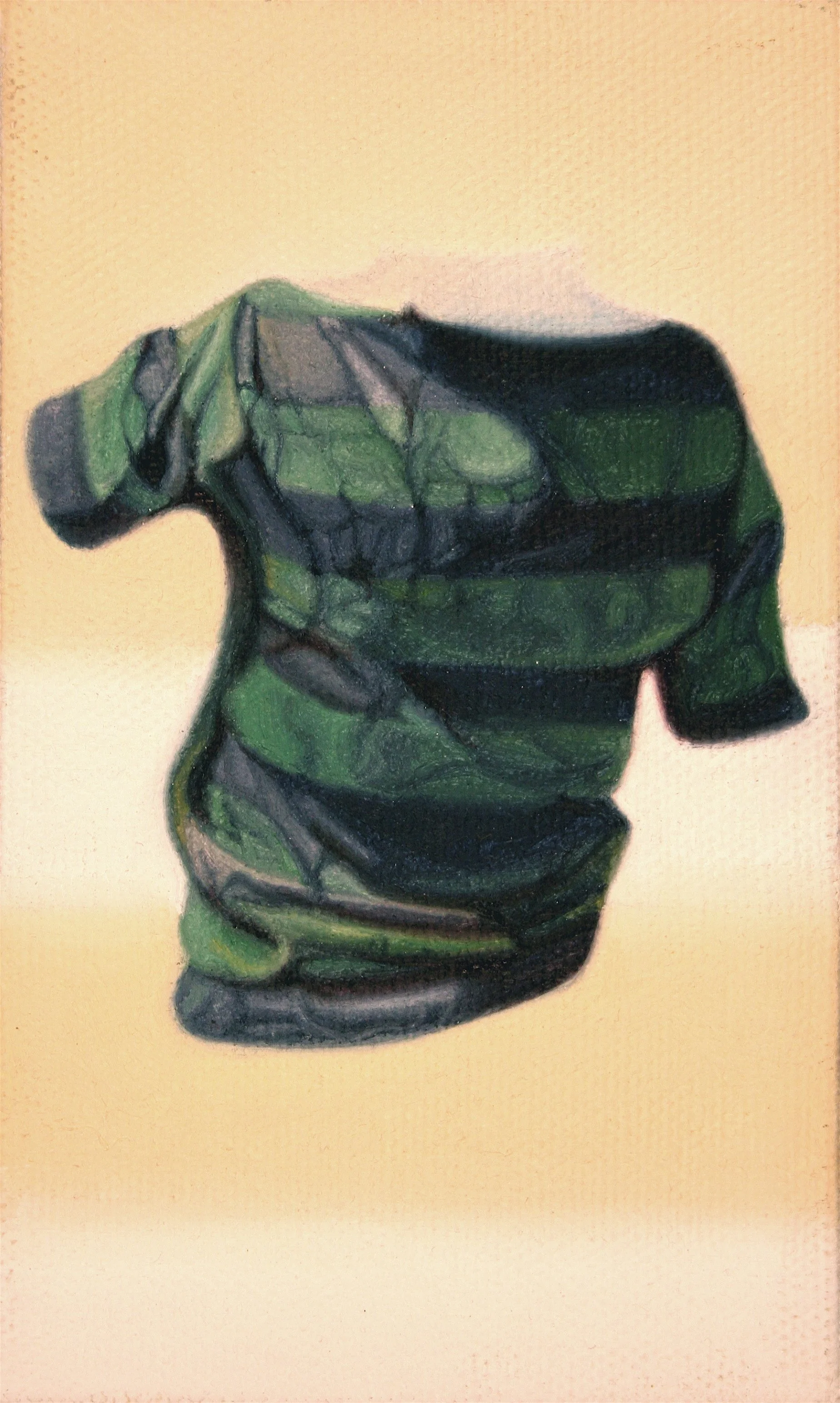 kindergarten shirt, oil on canvas,, 5"x 3," 2002