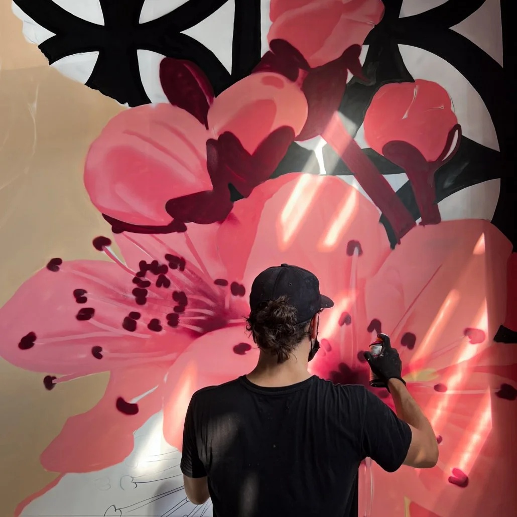 Handpainted-mural-of-flowers-process-work-in-progress-wall-art-restaurant-indoor-decoration-dase-udon-miami-wynwood-scaled-e1668268377686-1030x1030.jpg