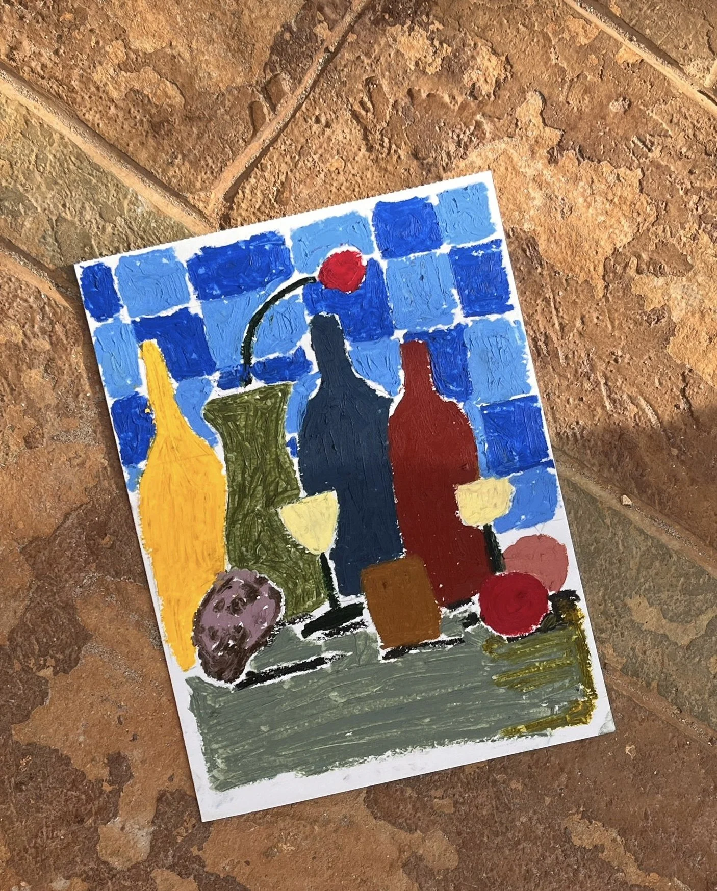 Composition with a checkered background \ Olive's House.jpg