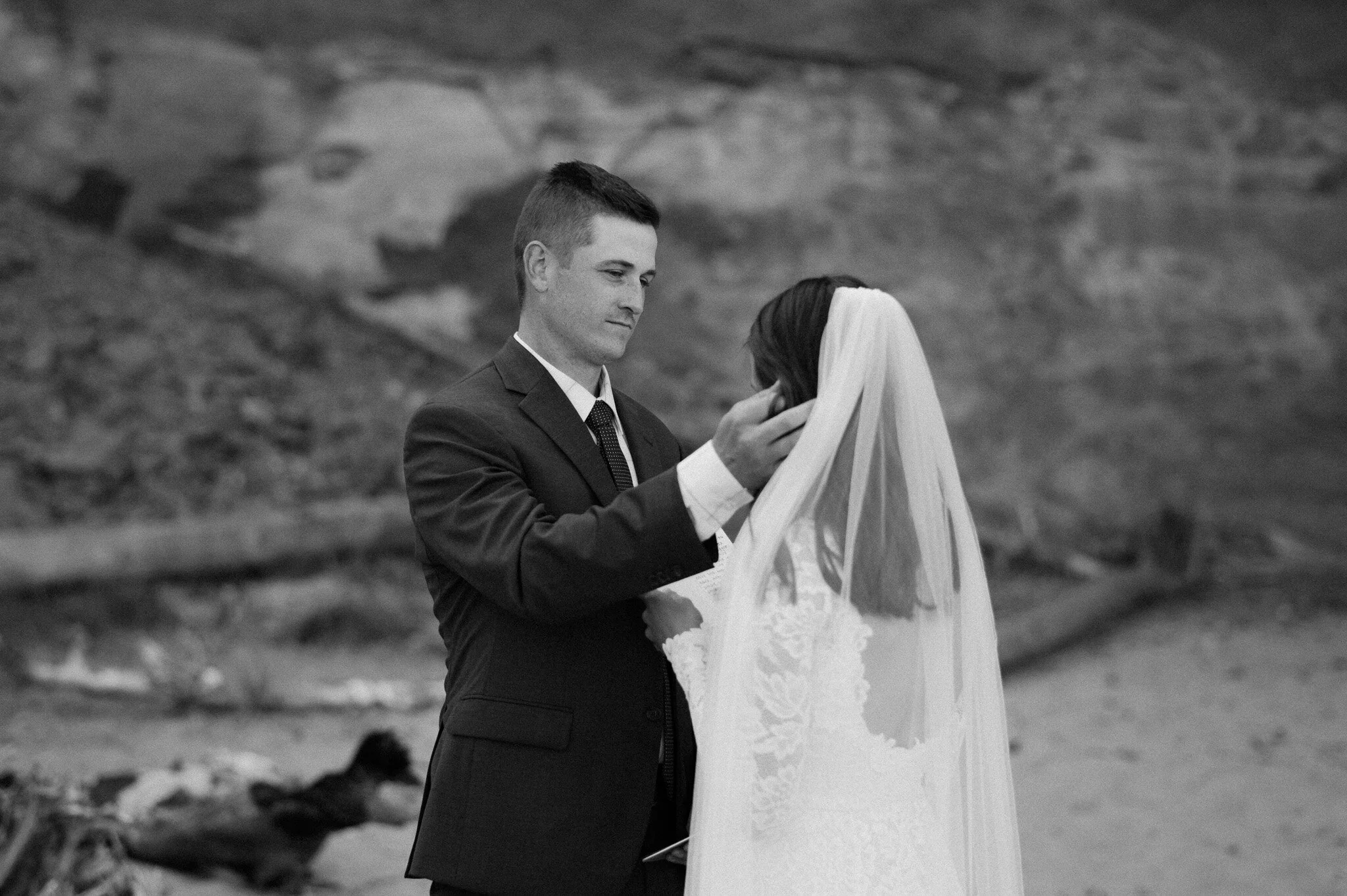 Their vow exchange was completely private and so beautiful