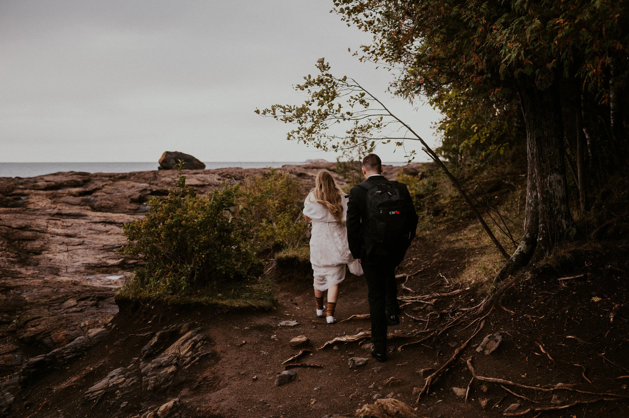 upper peninsula fall mountain elopement