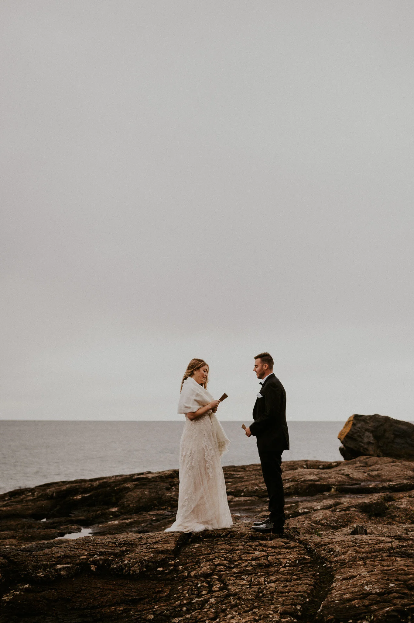 upper peninsula fall mountain elopement