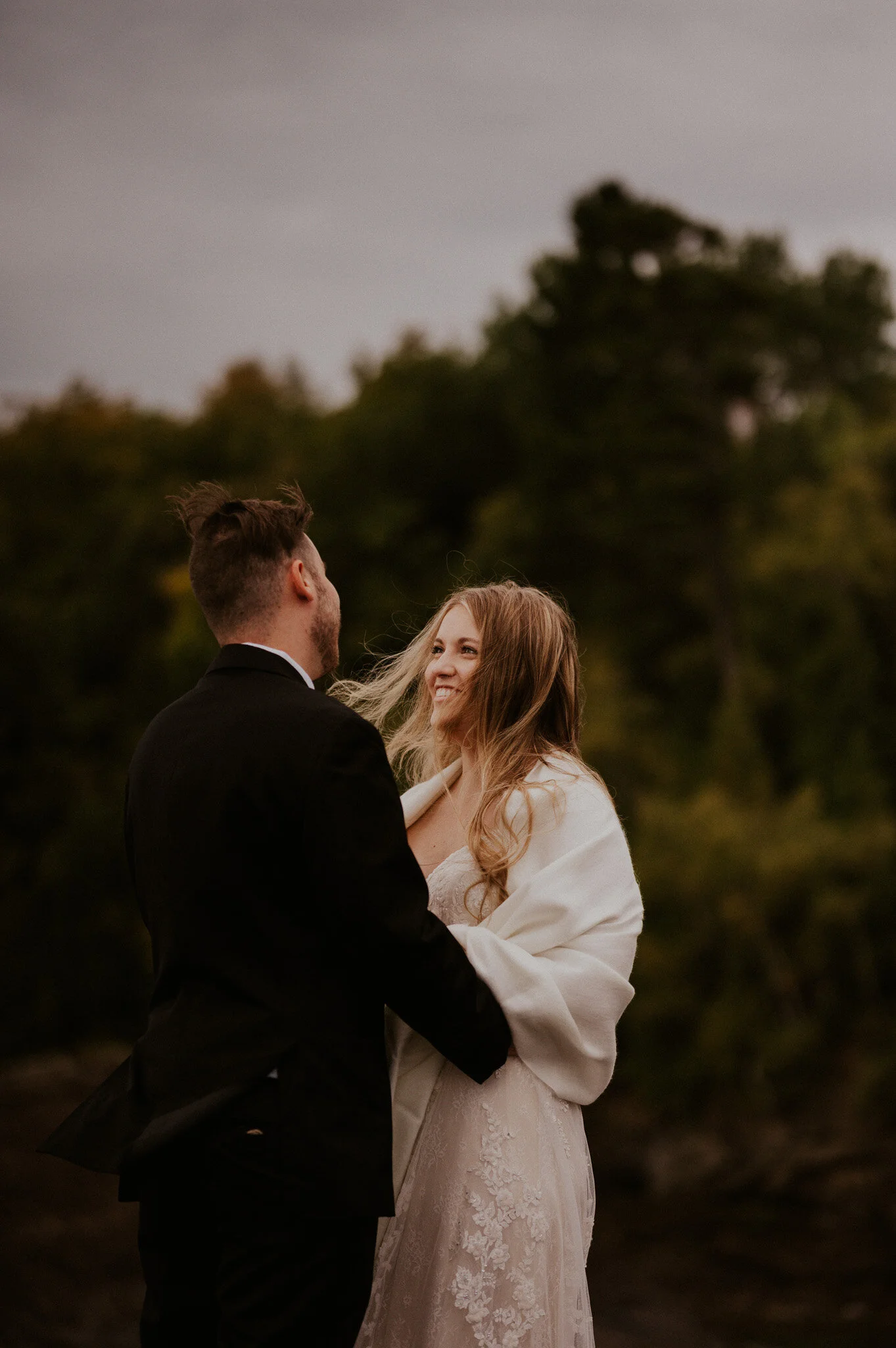 upper peninsula fall mountain elopement