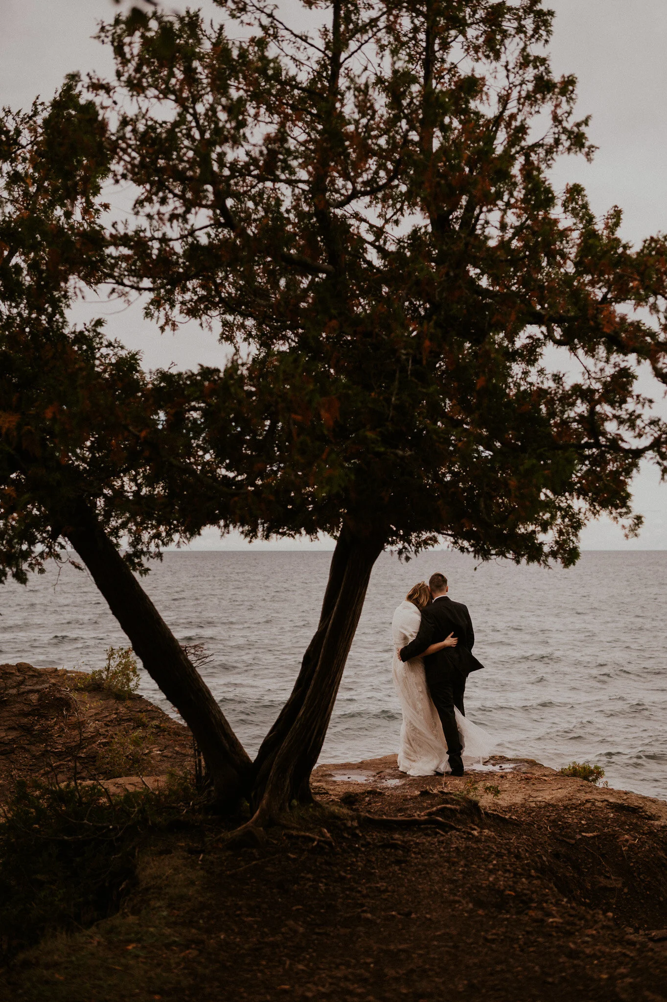 upper peninsula fall mountain elopement