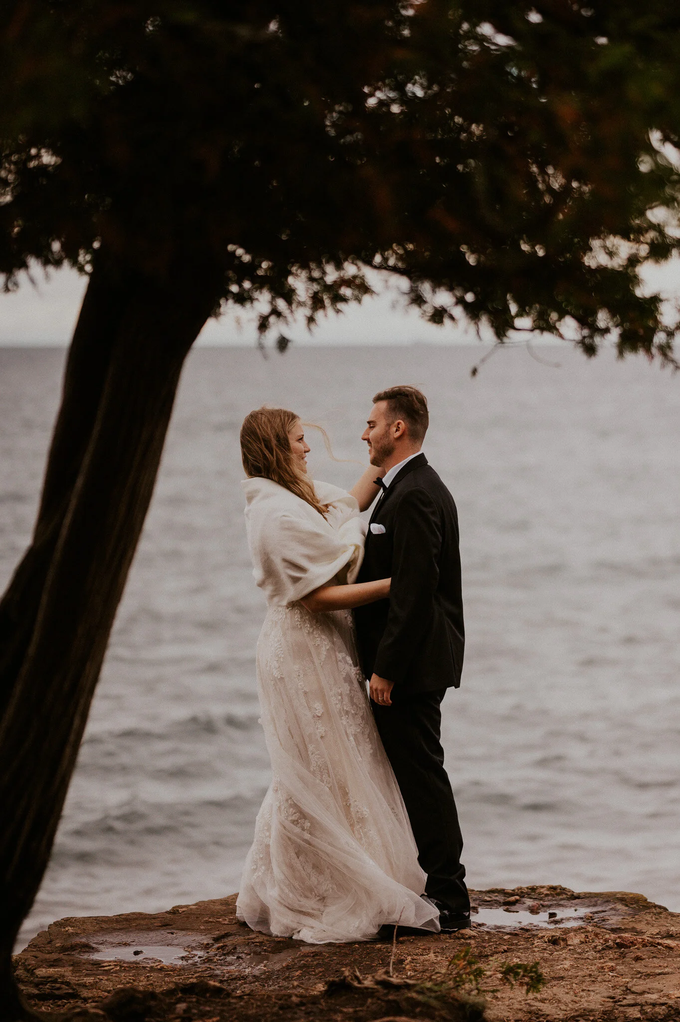 upper peninsula fall mountain elopement