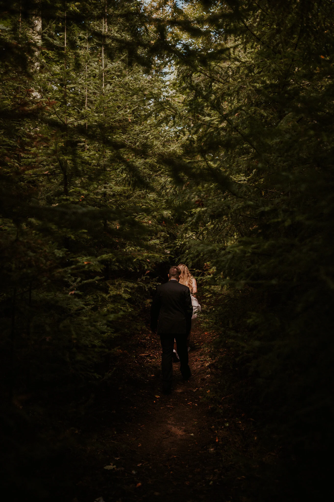 upper peninsula fall mountain elopement