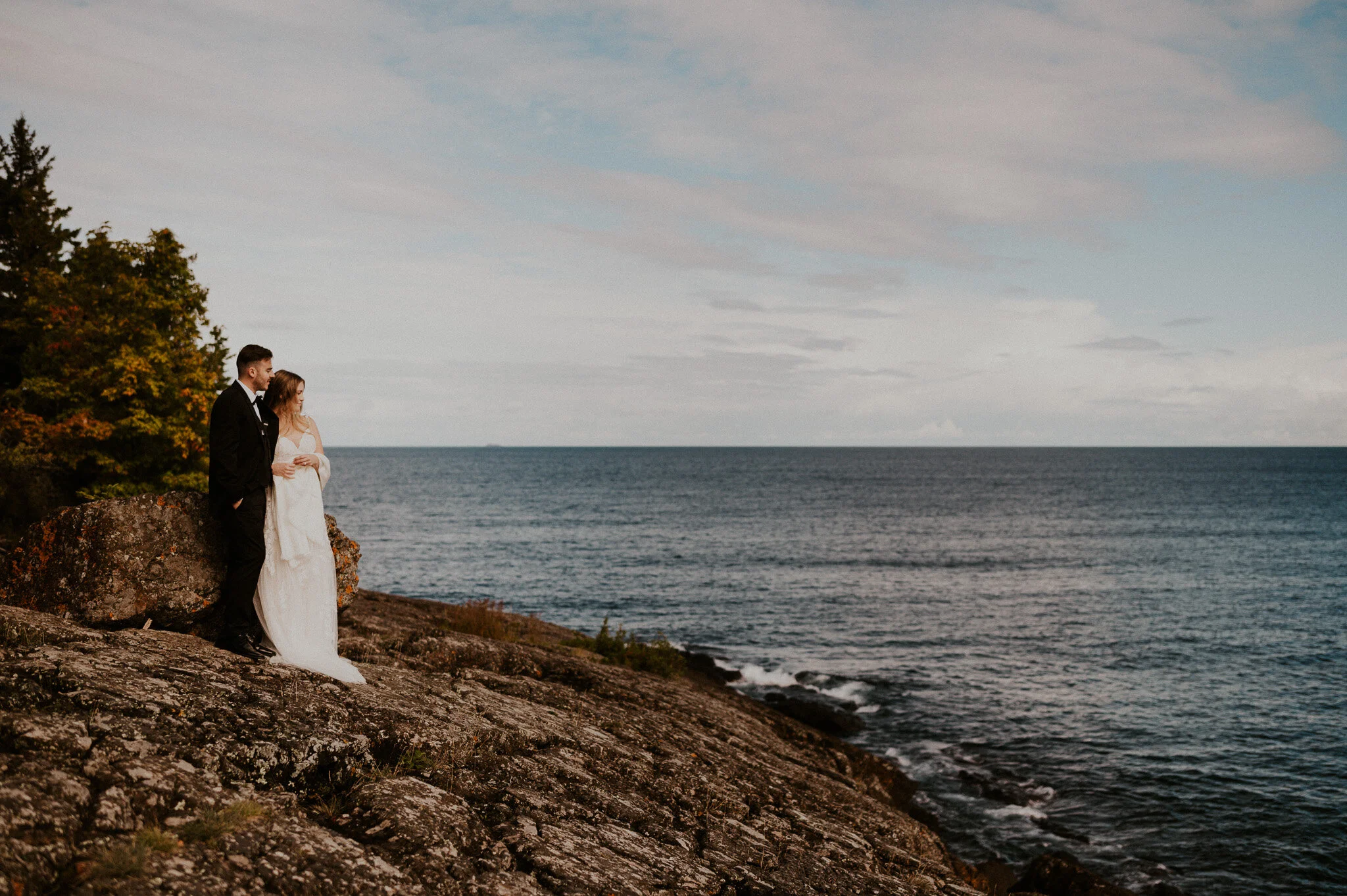 upper peninsula fall mountain elopement