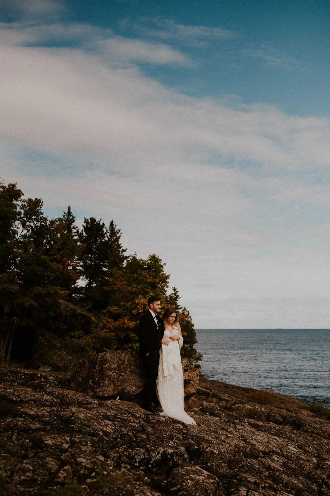 upper peninsula fall mountain elopement