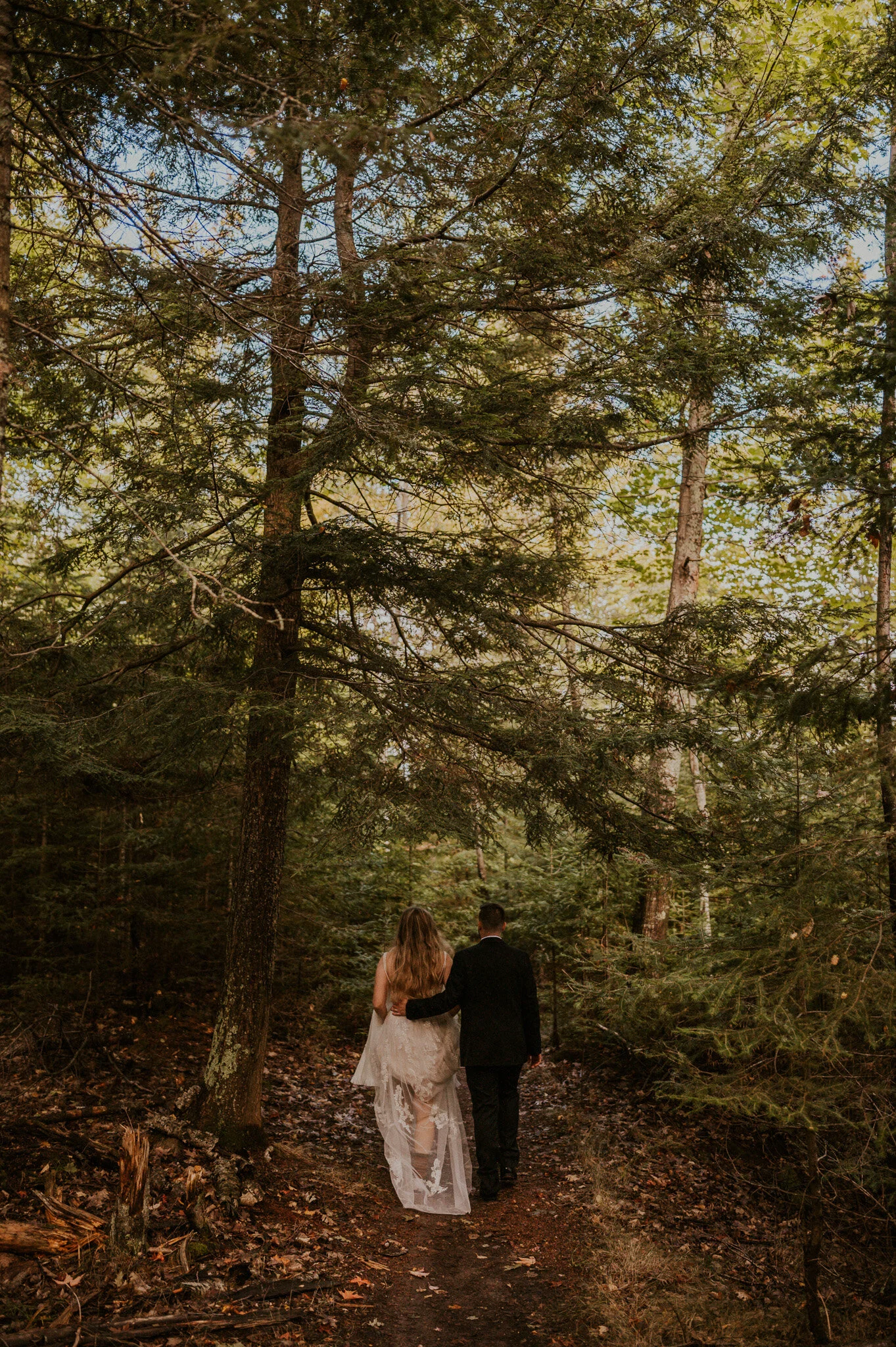 upper peninsula fall mountain elopement