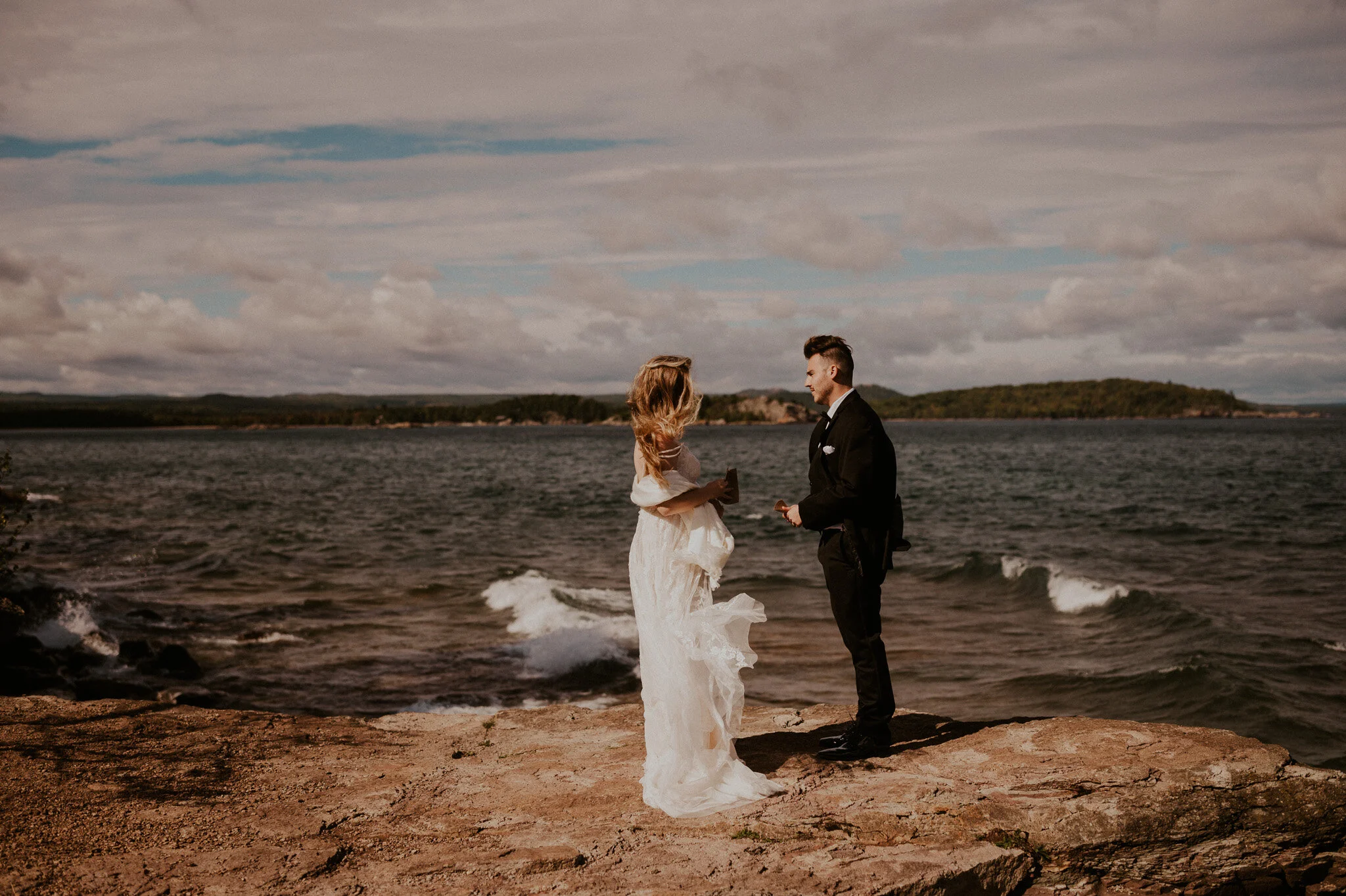 upper peninsula fall mountain elopement