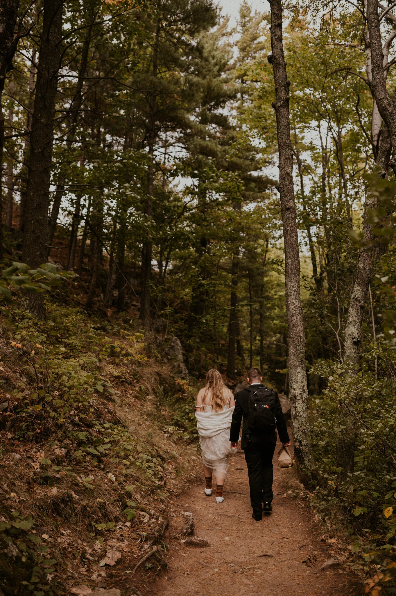 upper peninsula fall mountain elopement