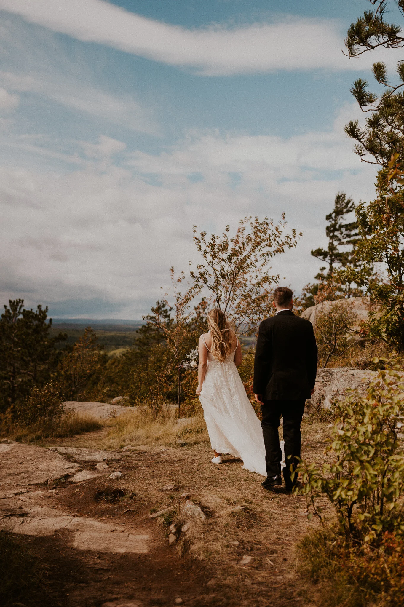 upper peninsula fall mountain elopement