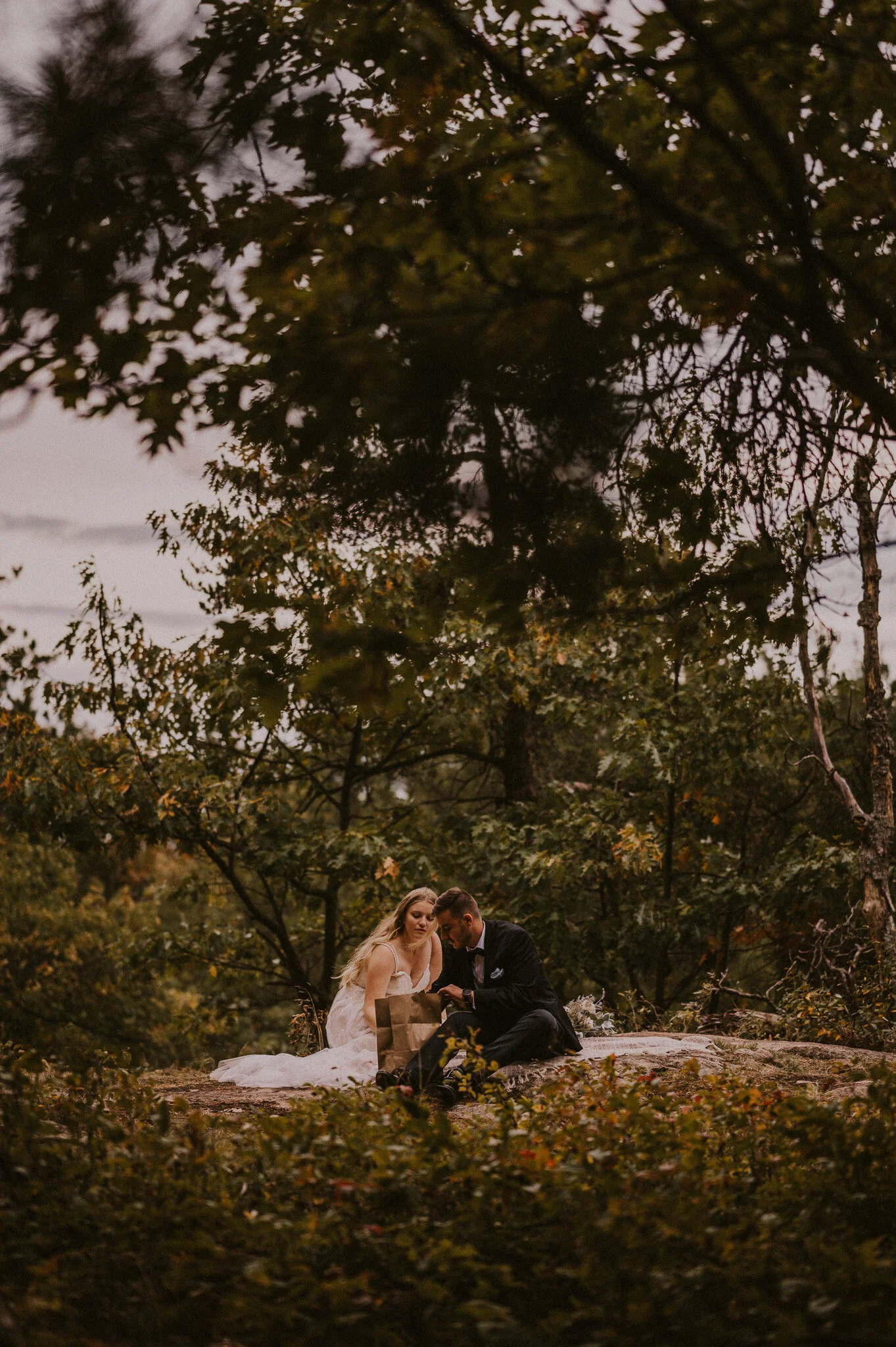 upper peninsula fall mountain elopement