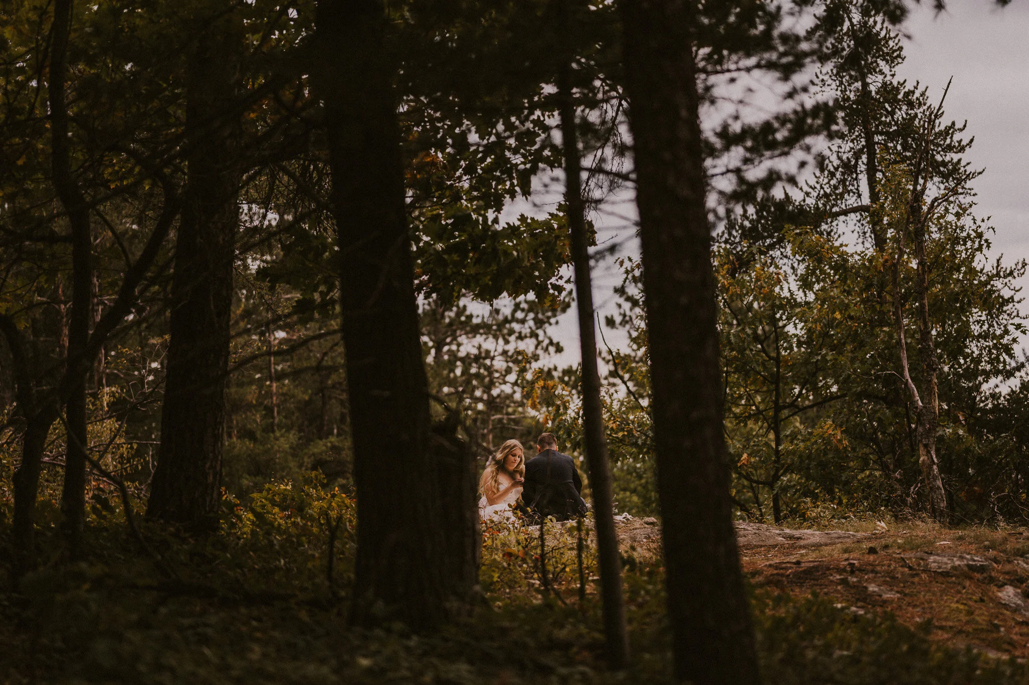 upper peninsula fall mountain elopement