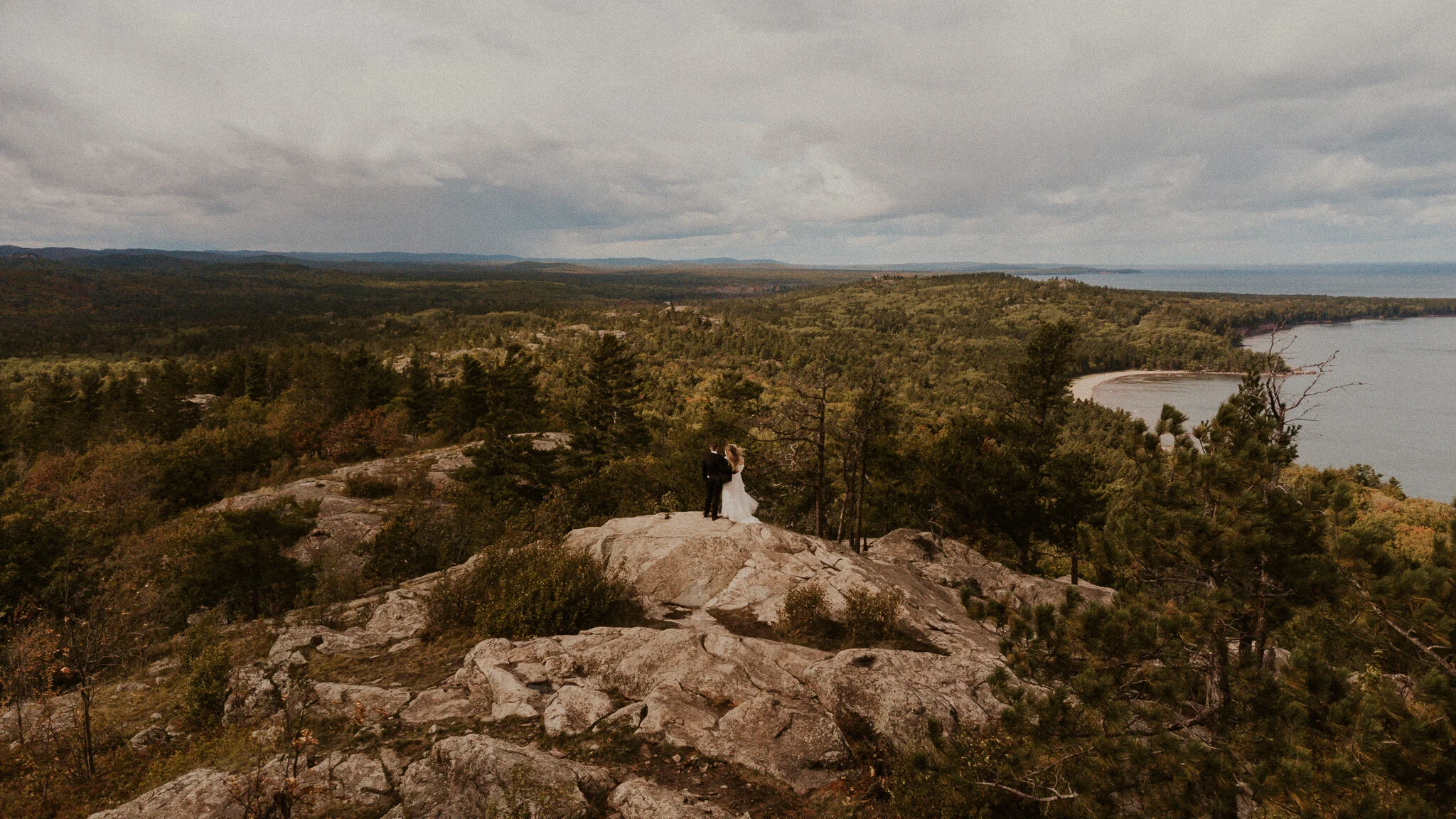 upper peninsula fall mountain elopement