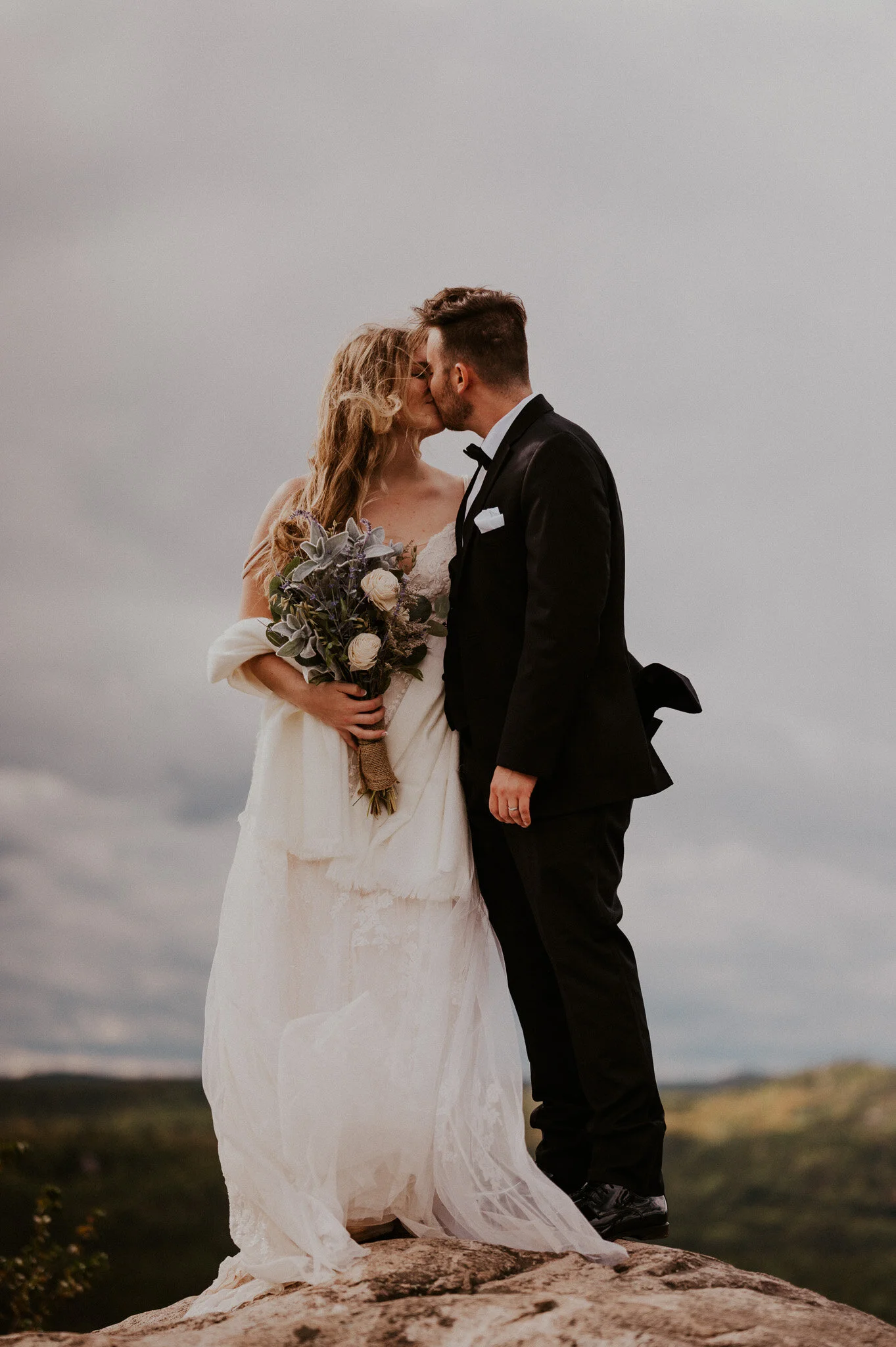 upper peninsula fall mountain elopement