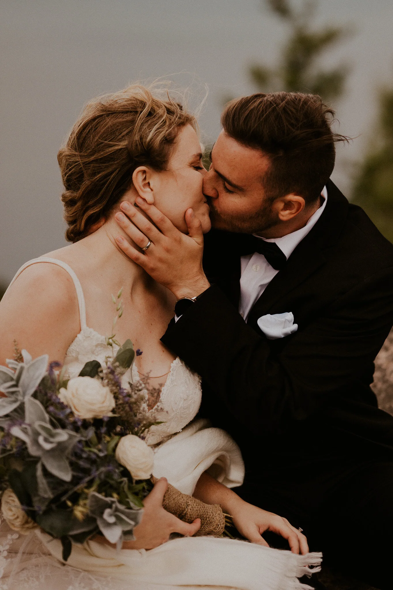 upper peninsula fall mountain elopement