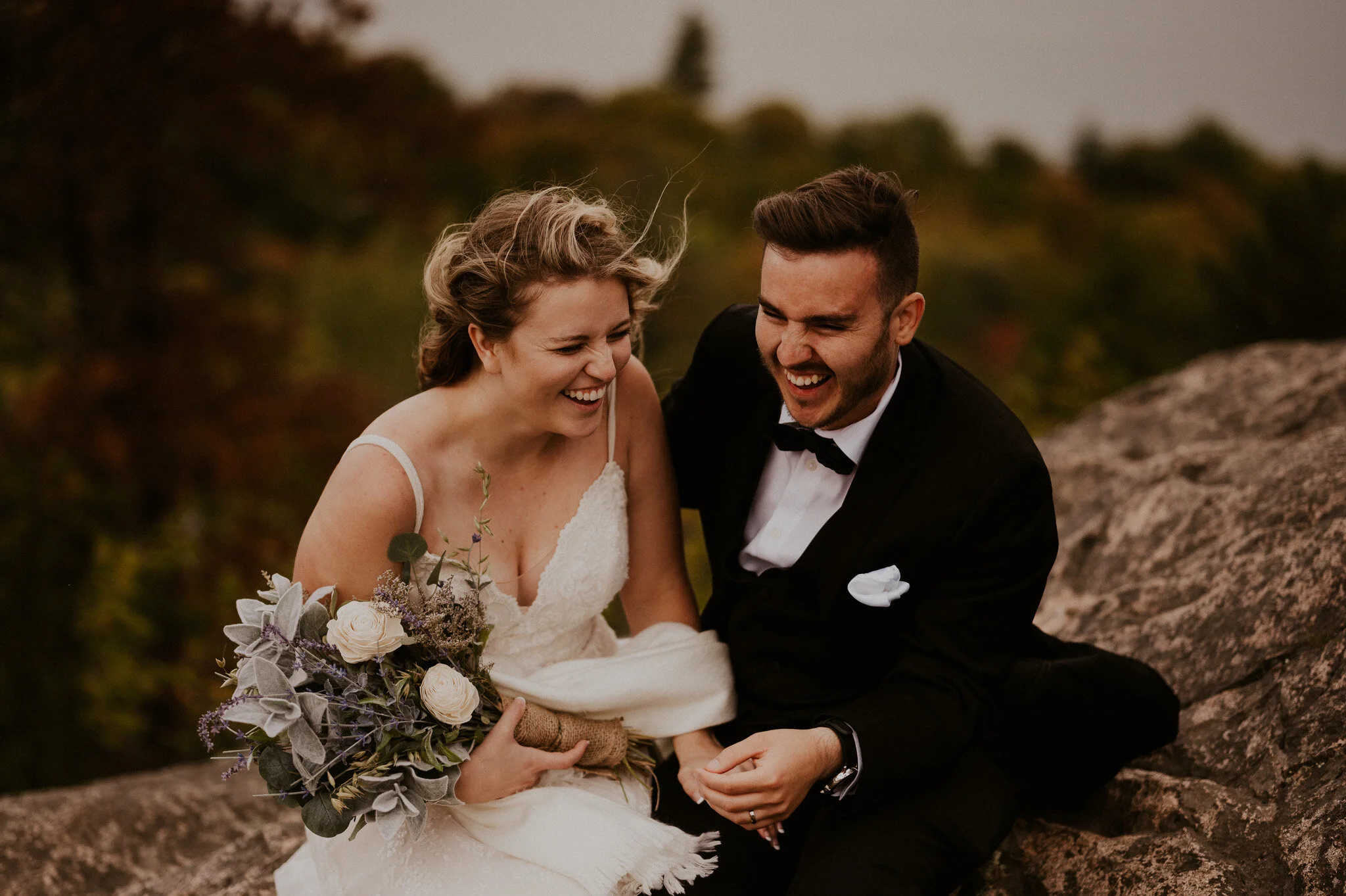 upper peninsula fall mountain elopement