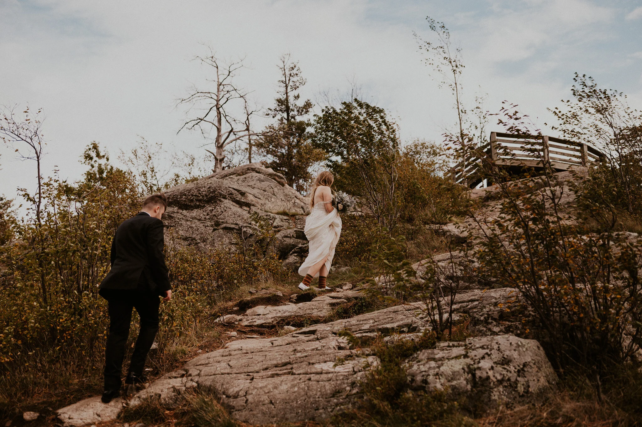 upper peninsula fall mountain elopement