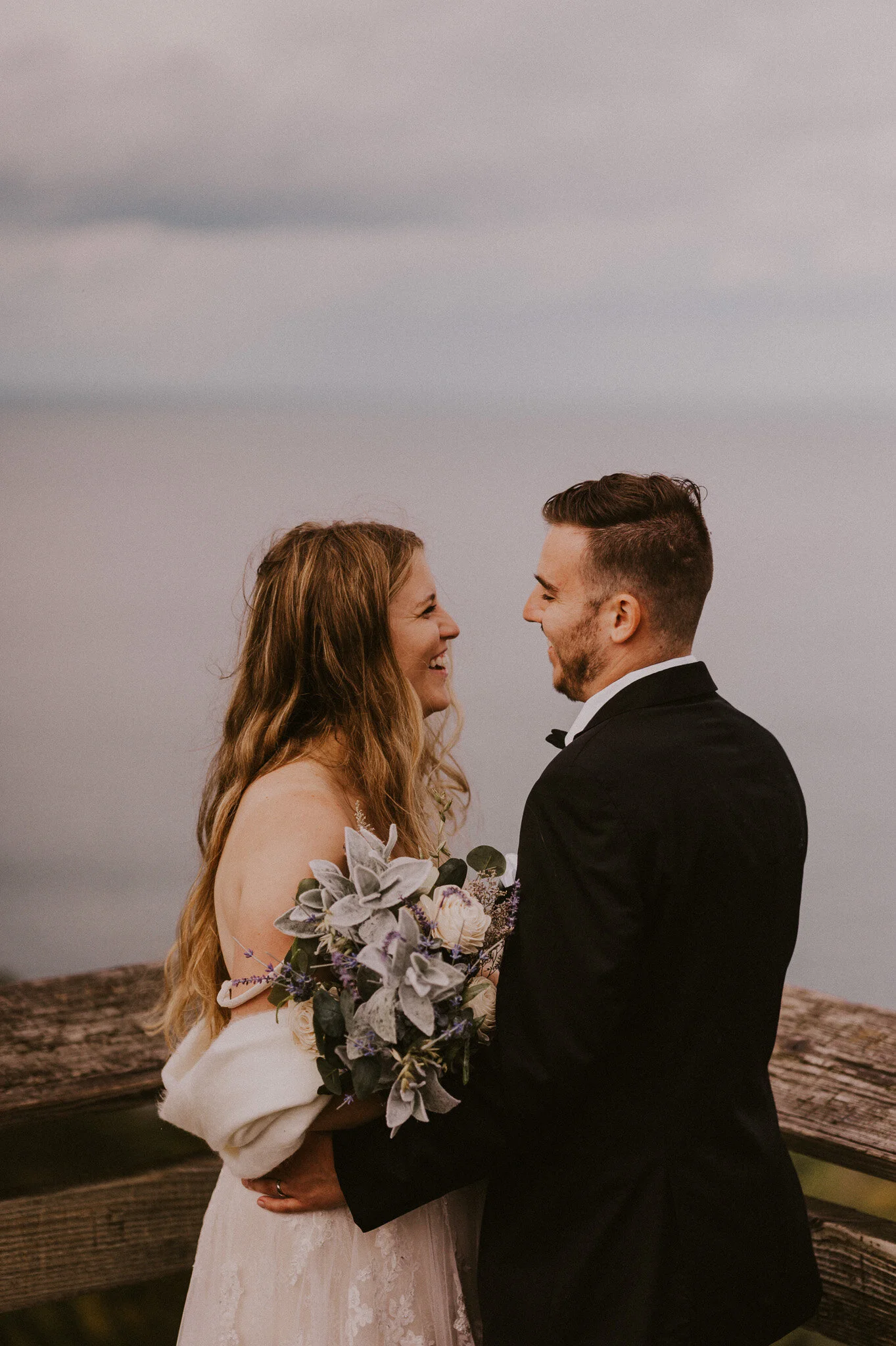 upper peninsula fall mountain elopement