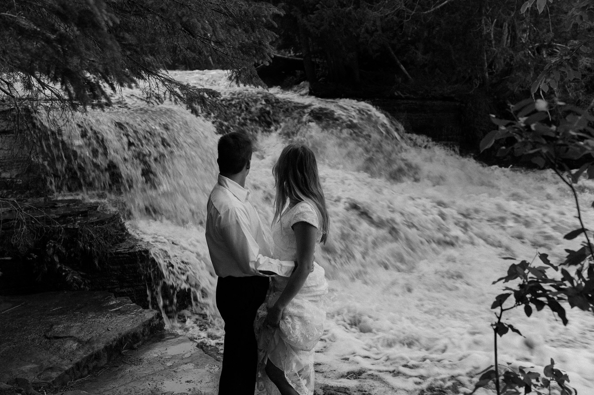 michigan waterfall elopement