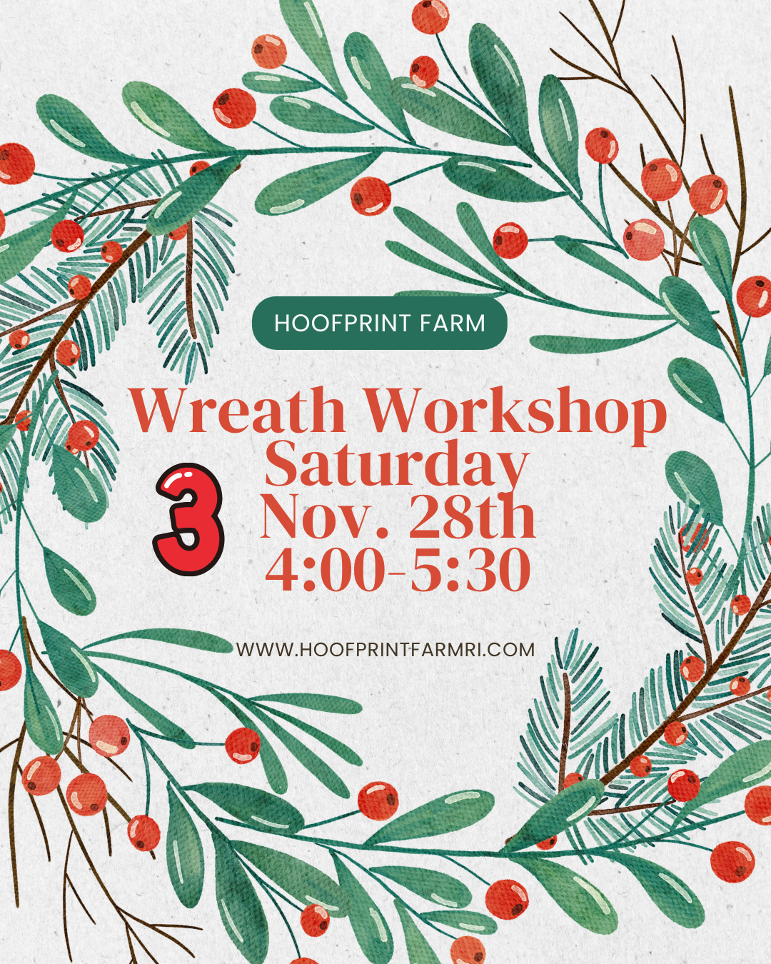 Wreath Workshop 3- Saturday, November 28th, 2026