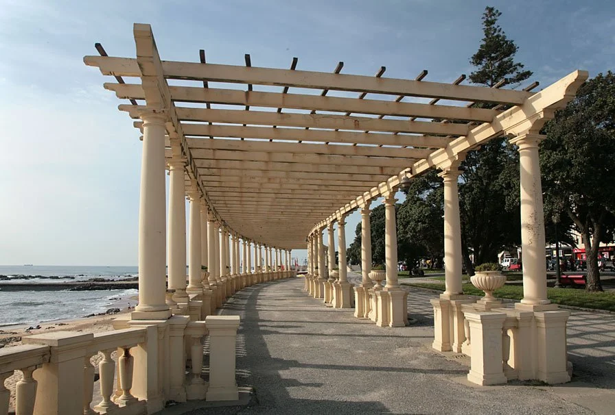 The elegant beach promenade