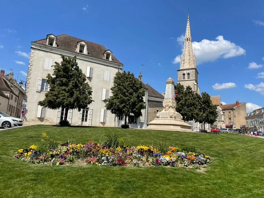 Meursault's town hall and church