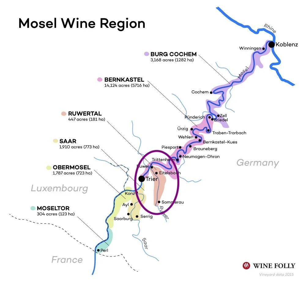 Ruwer wine map