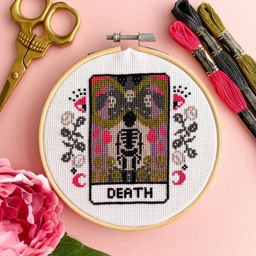Facing Mortality - Gothic Cross Stitch Bookmark Pattern