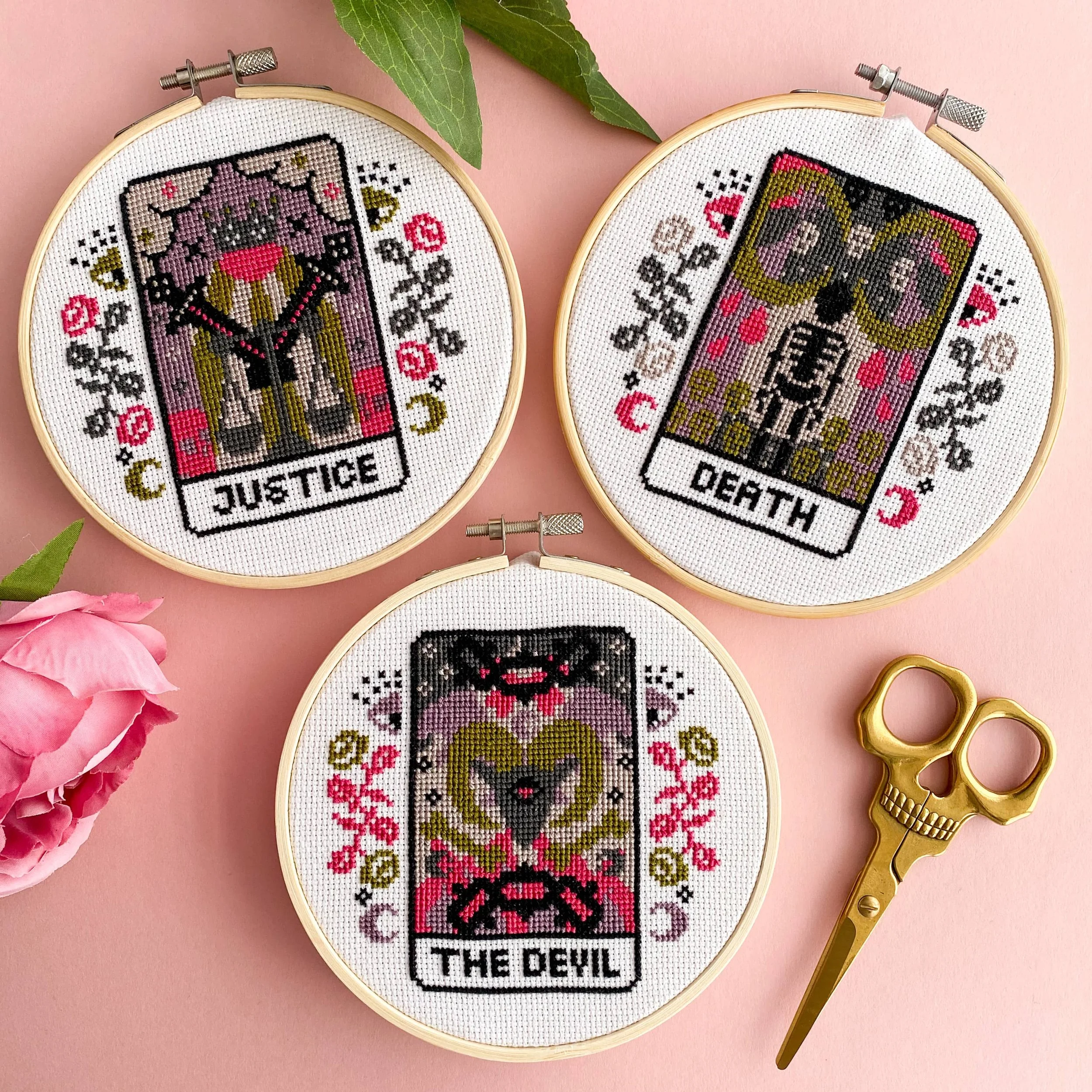 'The Moon' Tarot Collection Cross Stitch Kit — Innocent Bones