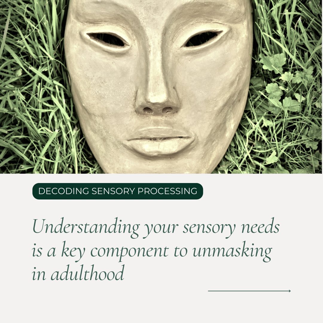 Understanding our sensory needs is a key component of unmasking in adulthood. People come to me every day wanting help unmasking and understanding their systems after discovering their neurodivergence in adulthood. There is so much to look at and und