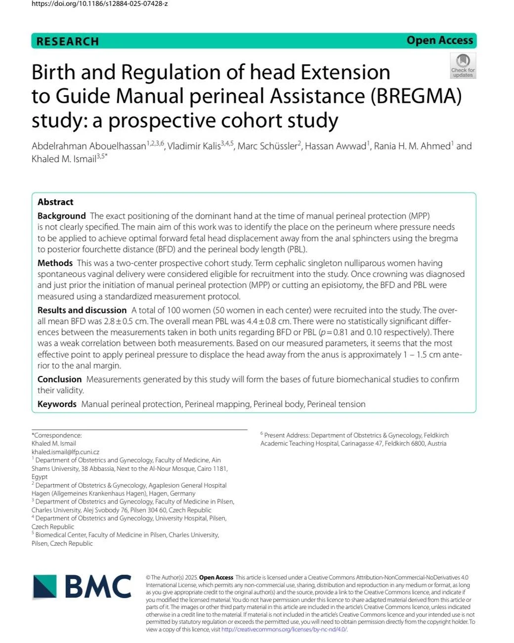 Our international team has published a clinical analysis in a British peer-reviewed journal of the last and crucial seconds of vaginal birth in which the