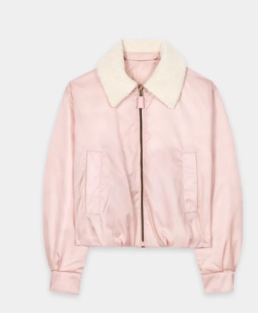 Wendbarer Daunenblouson mit Pelzkragen