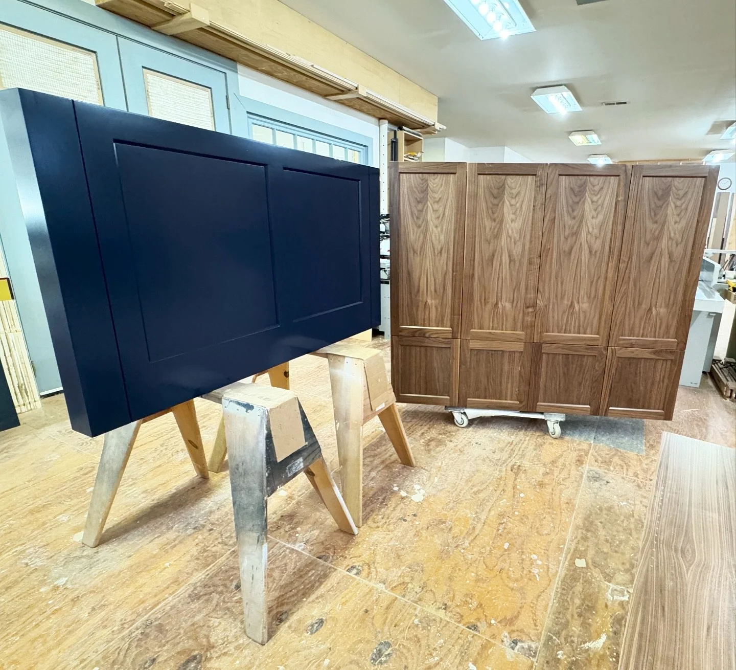 Island end panel in deep royal and clear coated walnut cabinets; both for a kitchen we&rsquo;re currently working on.

#custom #customcabinets #cabinets #kitchen #customkitchens #kitchendesign #walnut #cabinetry #pittsburghdesign #pittsburghkitchen
