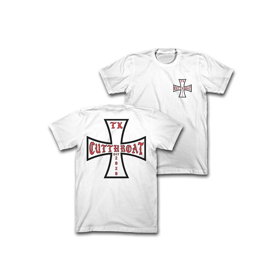 WHT IRON CROSS TEE