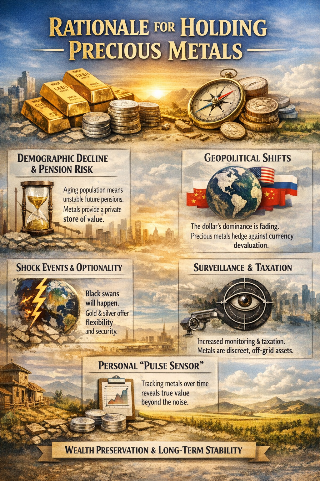 Rationale for Holding Long-Term Savings in Physical Gold and Silver