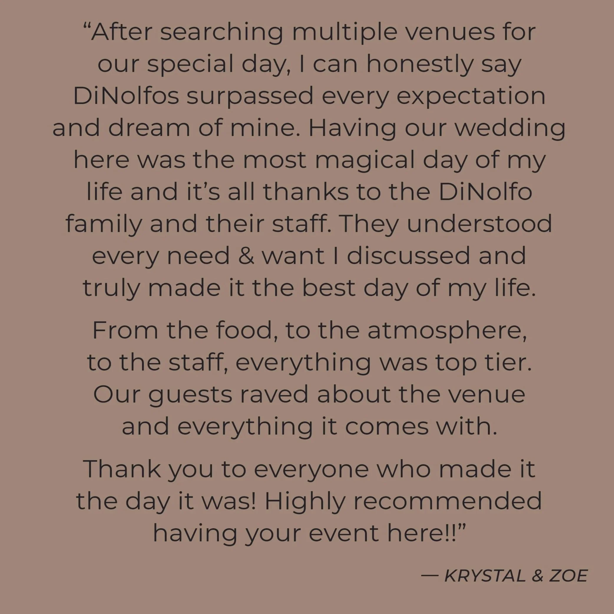 I can honestly say DiNolfo's surpassed every expectation and dream of mine