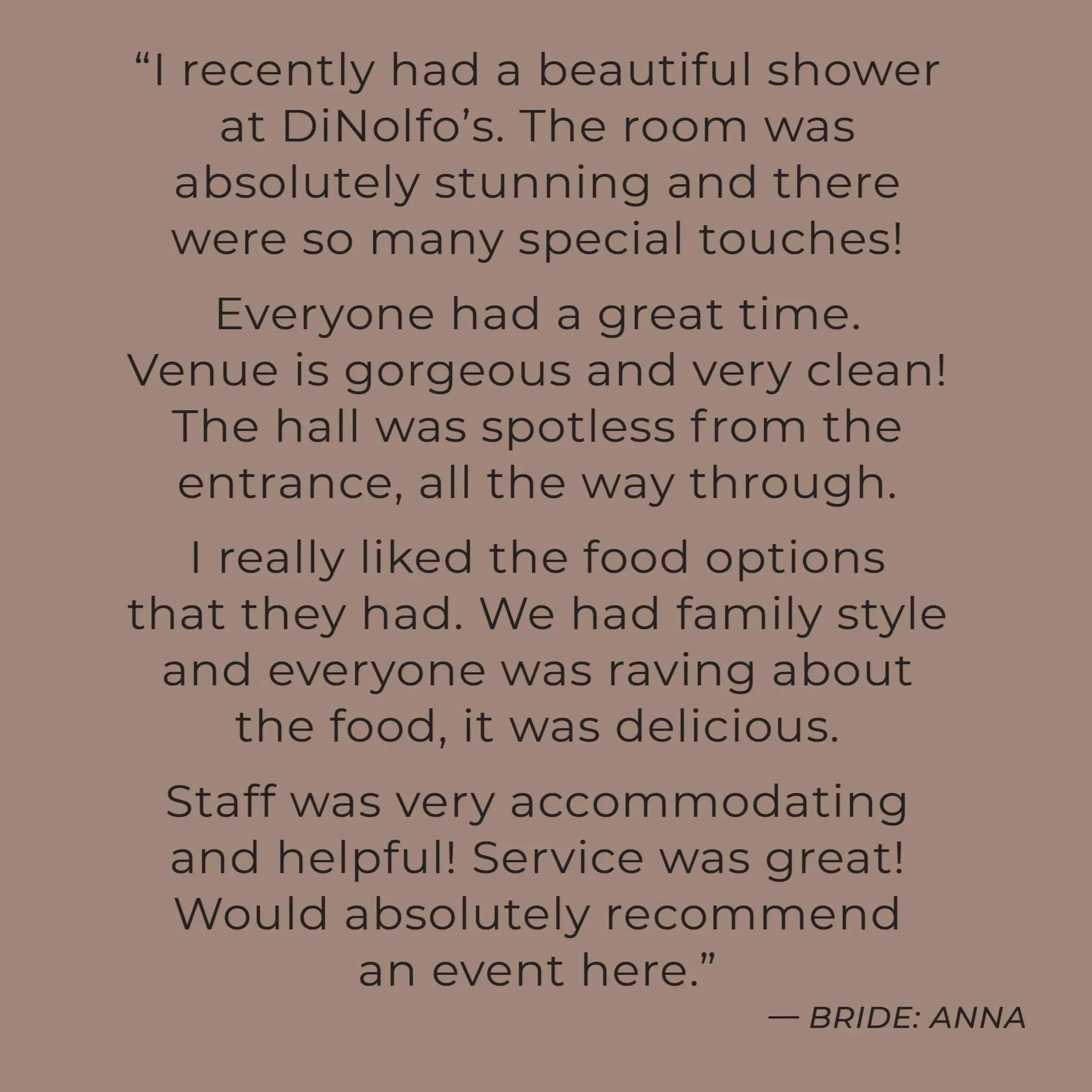 Everyone had a great time. Venue is gorgeous and very clean!